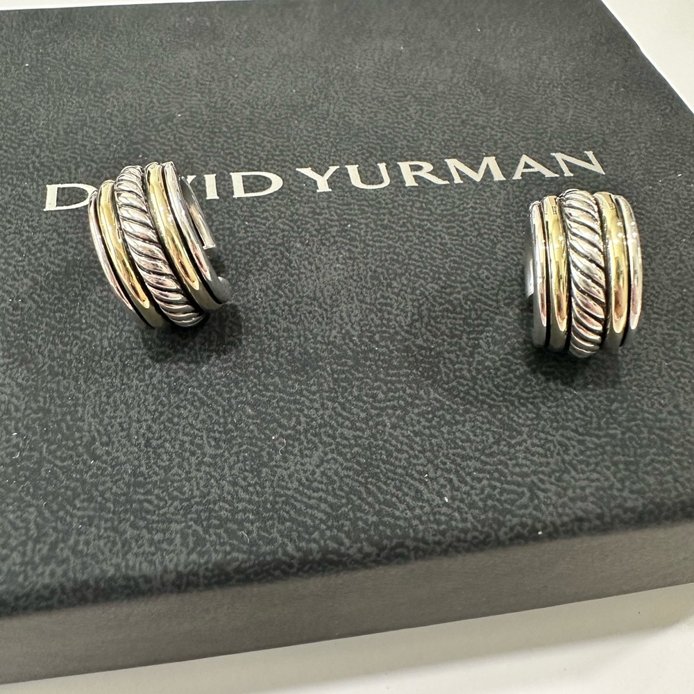 💯% Authentic David Yurman Huggy earrings 925/585
